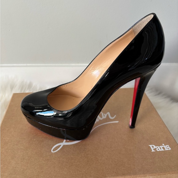 CHRISTIAN LOUBOUTIN Patent Bianca 140 Pumps size 38 in Black. - Picture 3 of 9